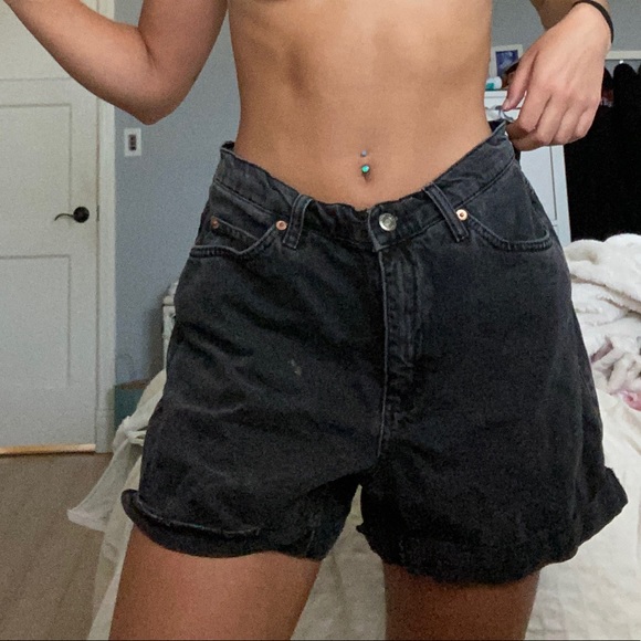 Basic black high waisted shorts - Picture 2 of 3